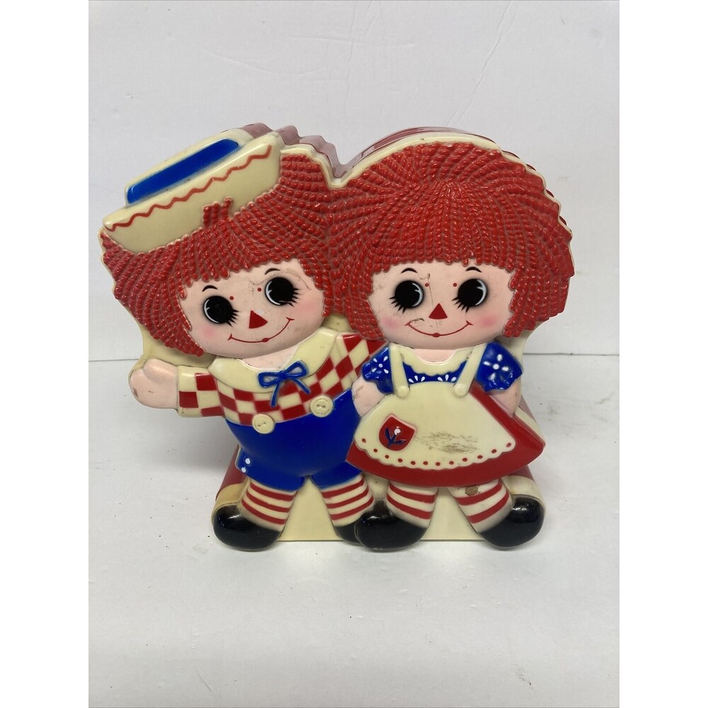 Vintage 1977 Raggedy Ann and Andy Talking Coin Bank Currently Not Talking